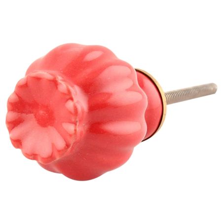 Solid Red Umbrella Ceramic Cabinet Knob